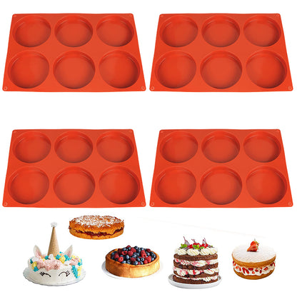 4 Piece Silicone Muffin Top Pans Round Baking Mold