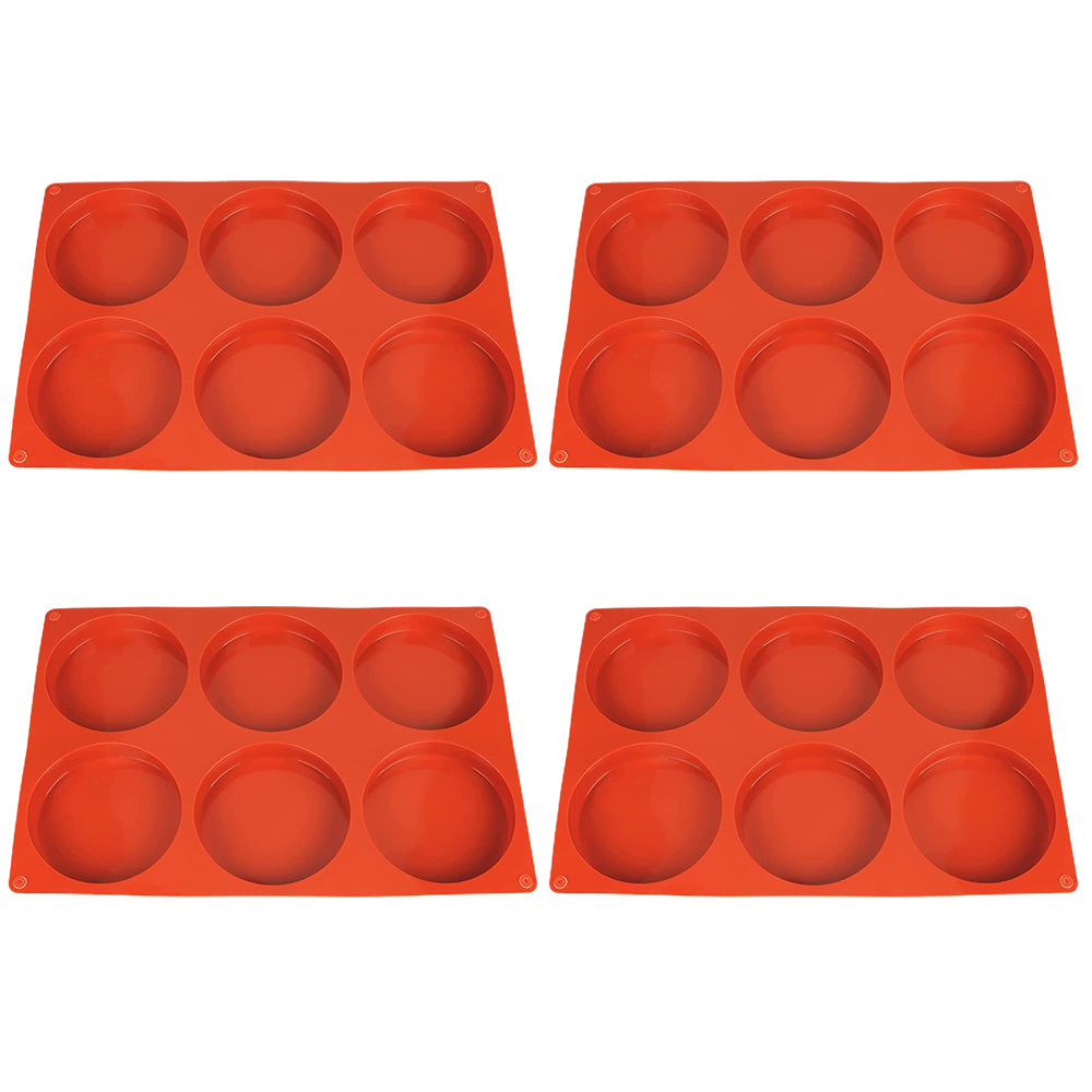 4 Piece Silicone Muffin Top Pans Round Baking Mold