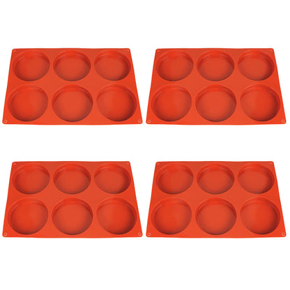 4 Piece Silicone Muffin Top Pans Round Baking Mold