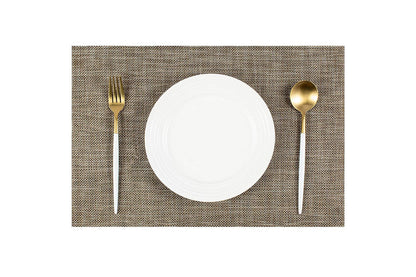 12Pcs Placemat Washable Heat And Stain Resistant Indoor Outdoor Kitchen Durable Place Mats-Coffee