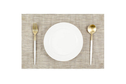 12Pcs Placemat Washable Heat And Stain Resistant Indoor Outdoor Kitchen Durable Place Mats-Beige