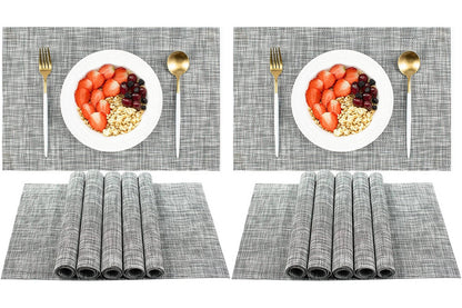 12Pcs Placemat Washable Heat And Stain Resistant Indoor Outdoor Kitchen Durable Place Mats-Gary
