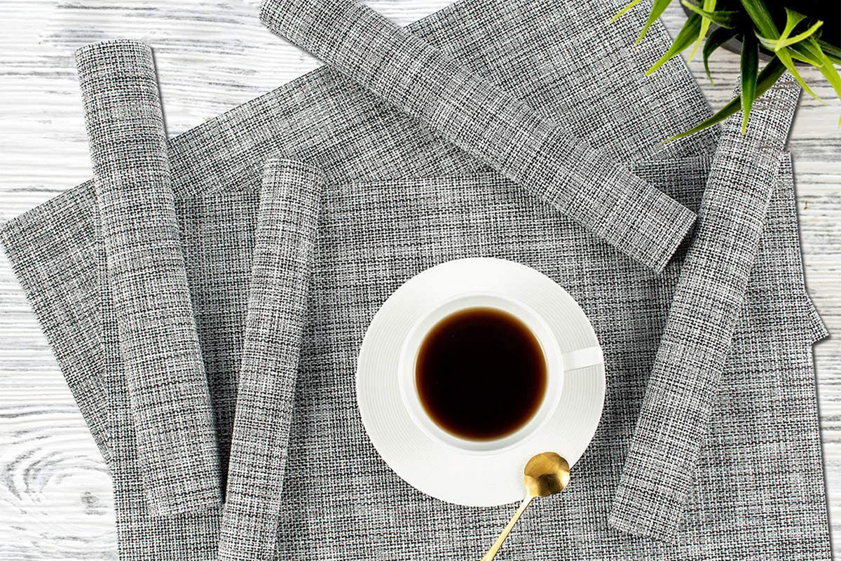 6Pcs Placemat Washable Heat And Stain Resistant Indoor Outdoor Kitchen Durable Place Mats-Gary