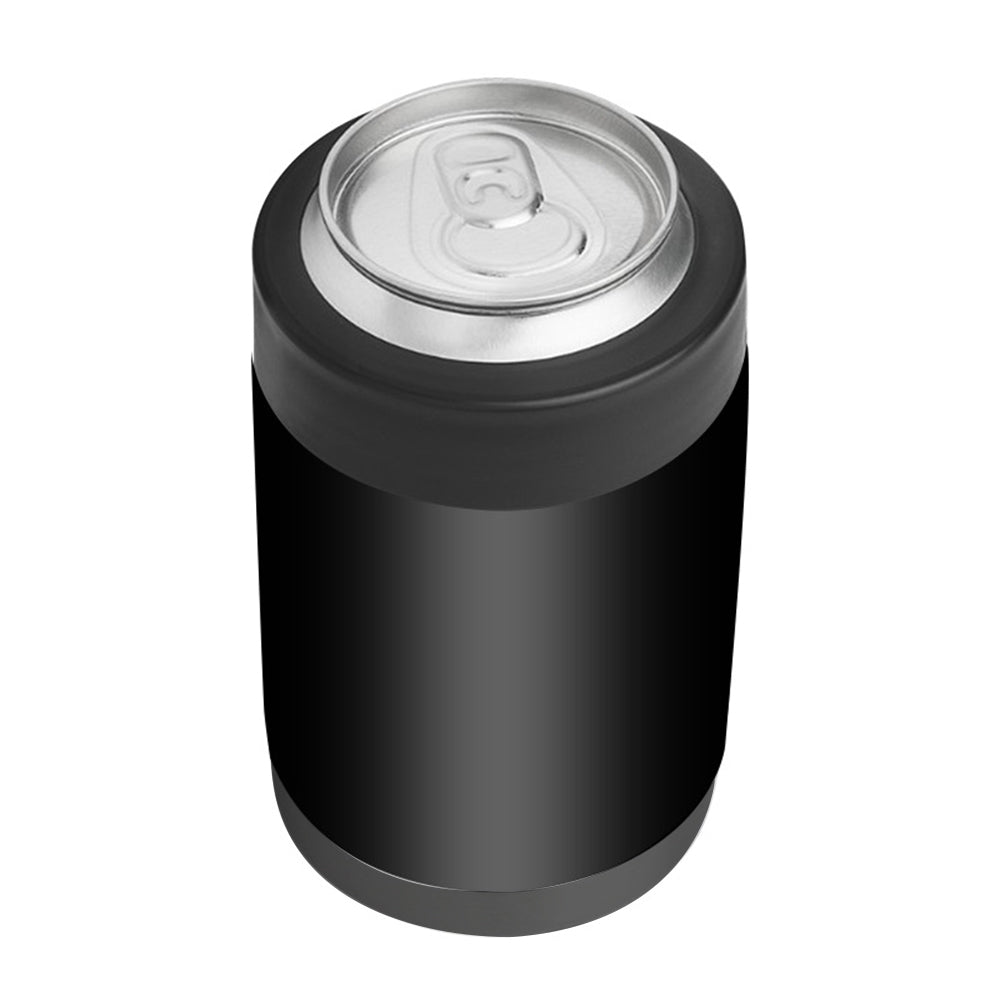 Skinny Can Cooler Double Wall Stainless Steel Insulated Can Holder Bottle Cooler -Black