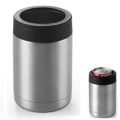 Skinny Can Cooler Double Wall Stainless Steel Insulated Can Holder Bottle Cooler -Steel color