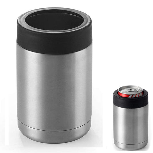 Skinny Can Cooler Double Wall Stainless Steel Insulated Can Holder Bottle Cooler -Steel color