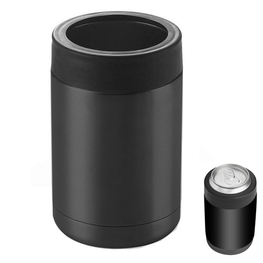 Skinny Can Cooler Double Wall Stainless Steel Insulated Can Holder Bottle Cooler -Black