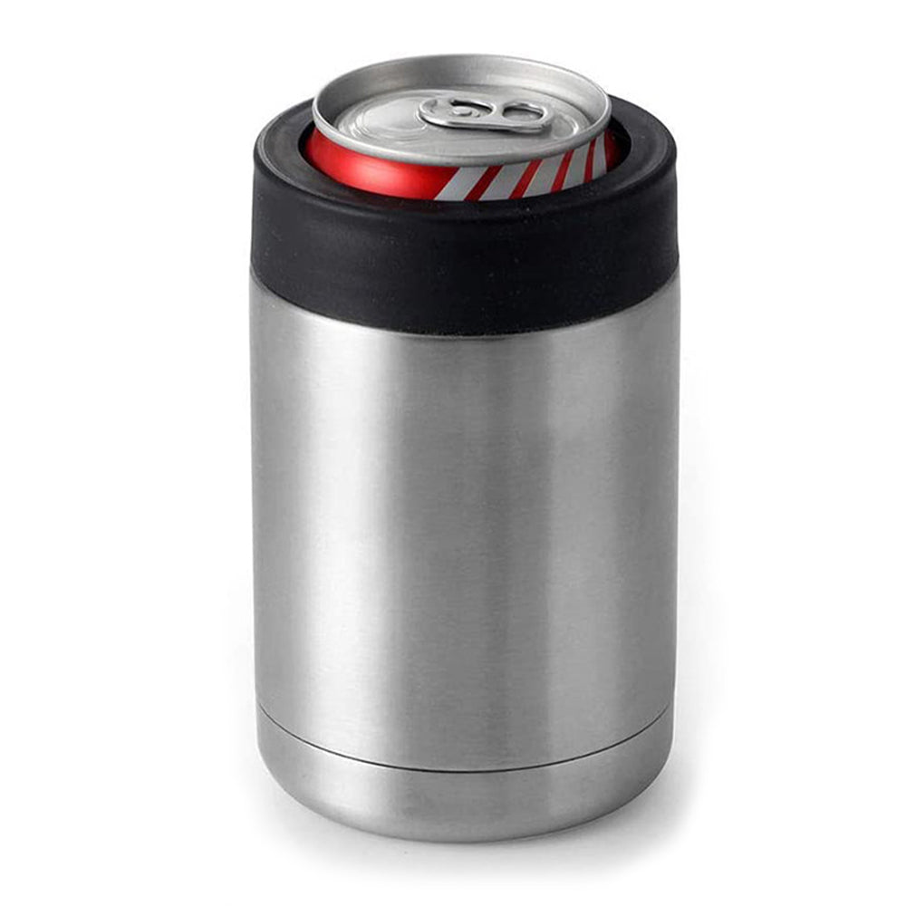 Skinny Can Cooler Double Wall Stainless Steel Insulated Can Holder Bottle Cooler -Steel color