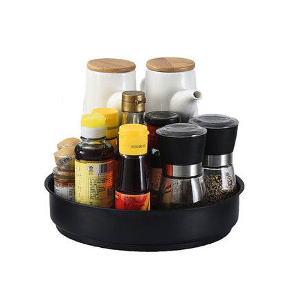 Kitchen Rotating Spice Condiment Storage Rack Bathroom Swivel Tray Organizer