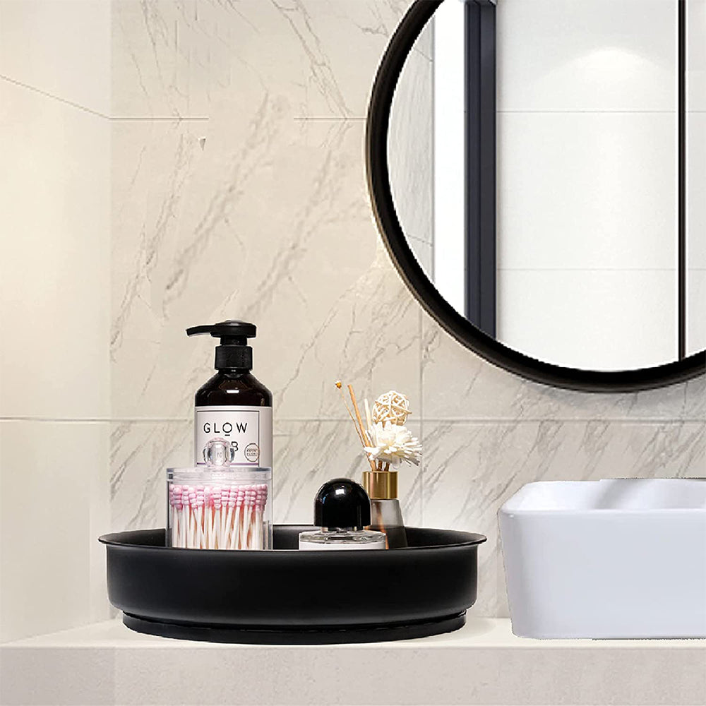 Kitchen Rotating Spice Condiment Storage Rack Bathroom Swivel Tray Organizer