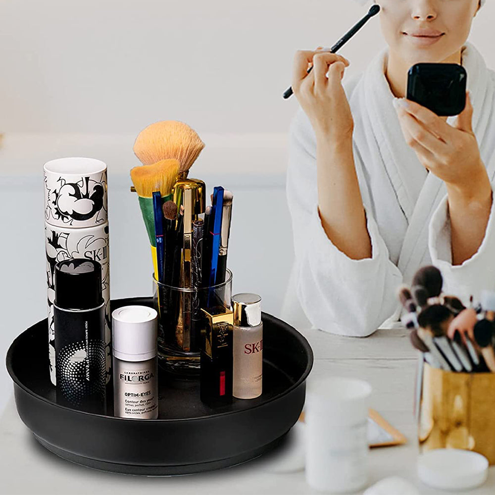 Kitchen Rotating Spice Condiment Storage Rack Bathroom Swivel Tray Organizer