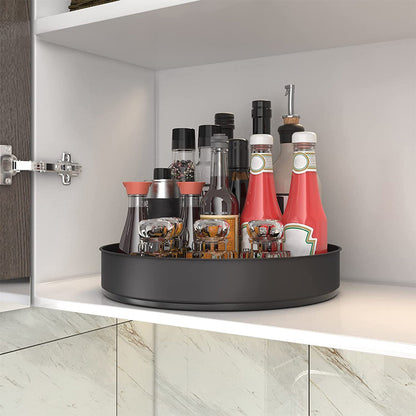 Kitchen Rotating Spice Condiment Storage Rack Bathroom Swivel Tray Organizer