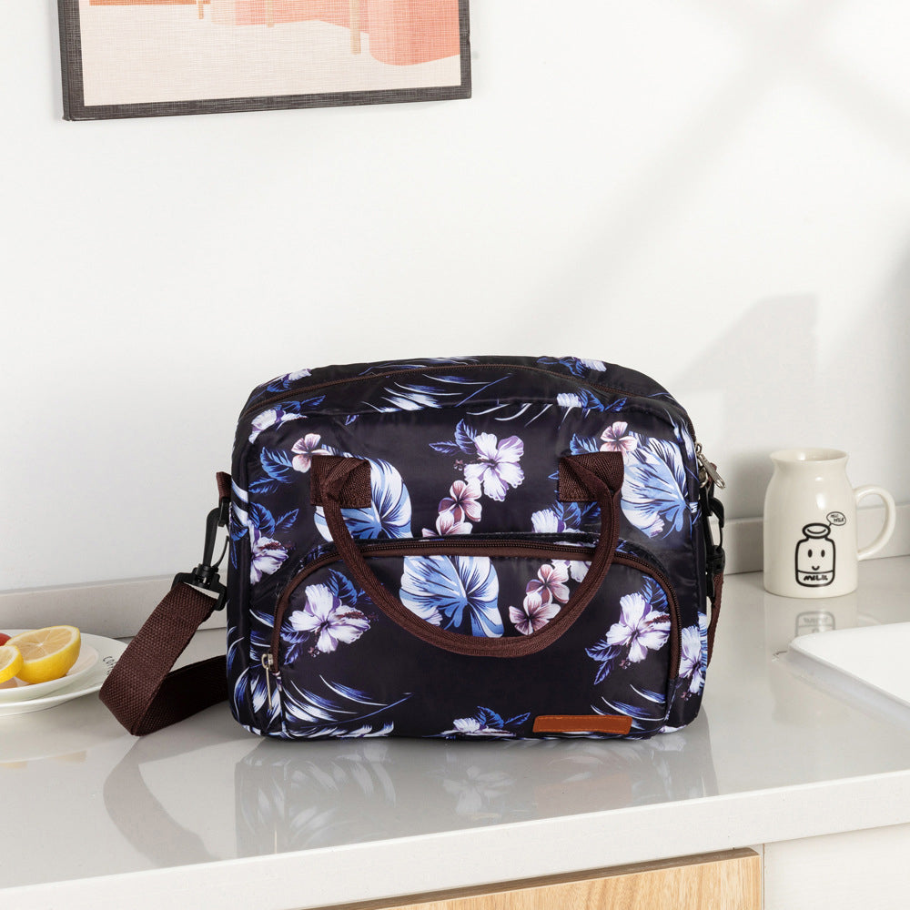 Insulated Lunch Bag Reusable Cooler Lunch Box Freezable Tote Bag for Office Work School Picnic Beach -Style 1
