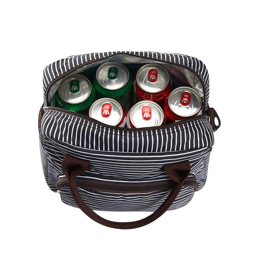 Insulated Lunch Bag Reusable Cooler Lunch Box Freezable Tote Bag for Office Work School Picnic Beach -Style 2