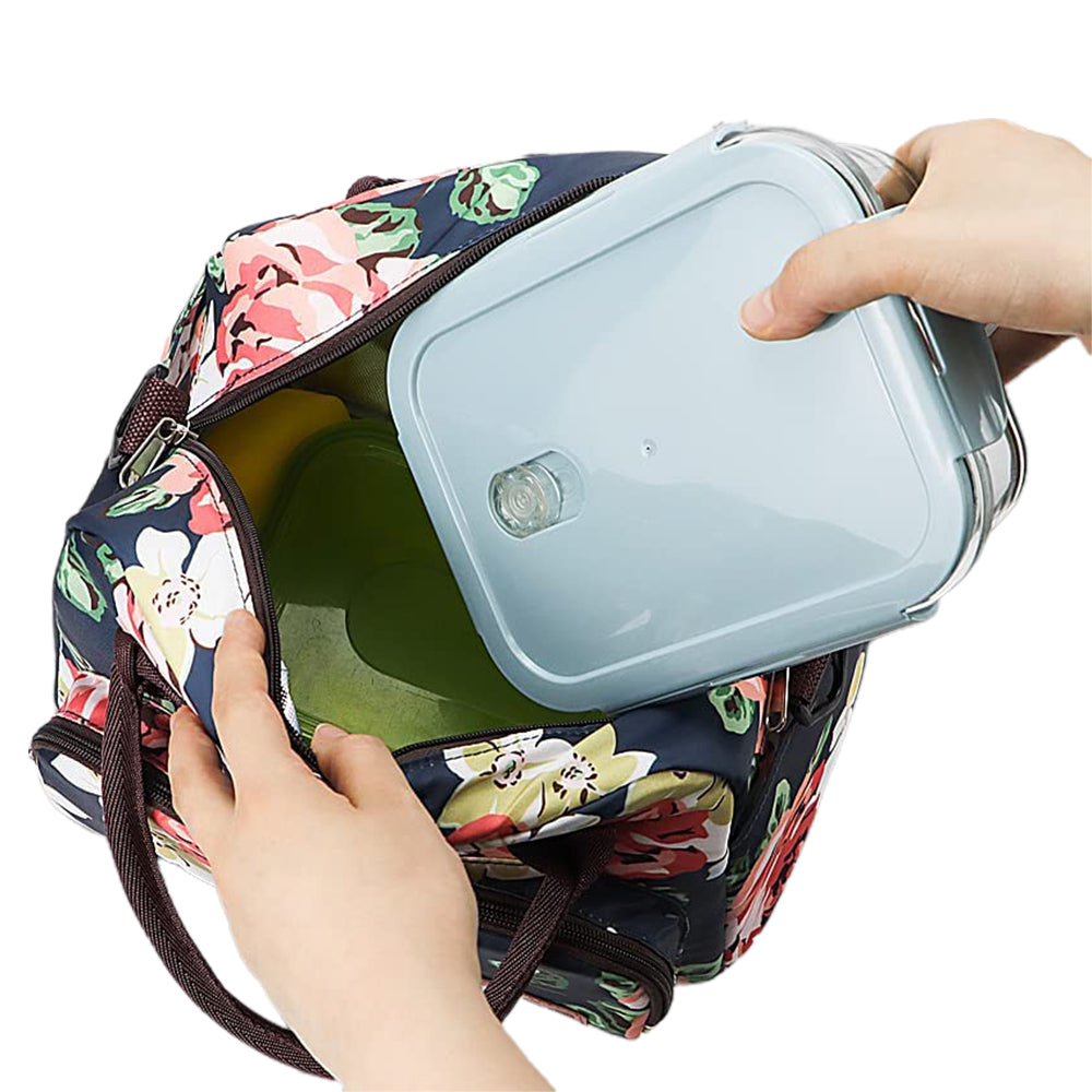 Insulated Lunch Bag Reusable Cooler Lunch Box Freezable Tote Bag for Office Work School Picnic Beach -Style 5
