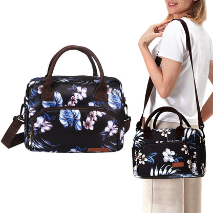 Insulated Lunch Bag Reusable Cooler Lunch Box Freezable Tote Bag for Office Work School Picnic Beach -Style 1