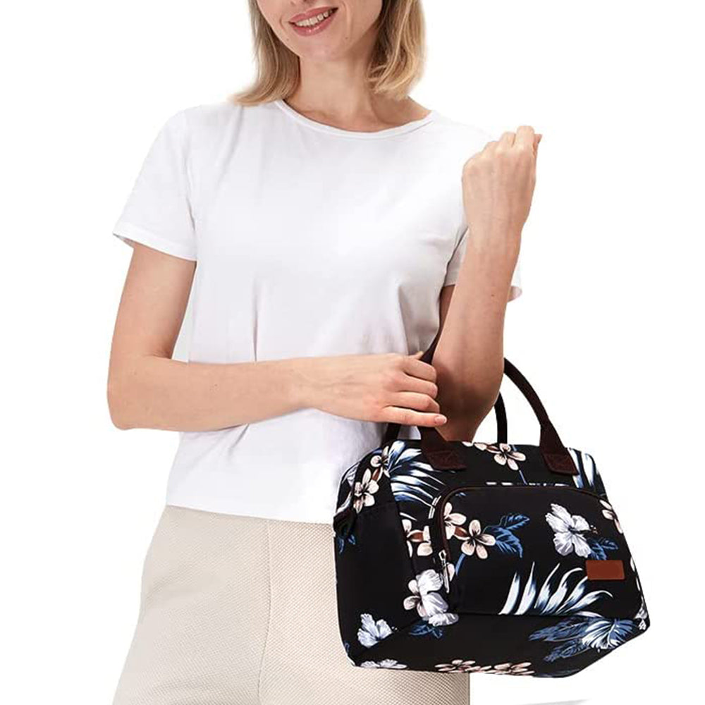 Insulated Lunch Bag Reusable Cooler Lunch Box Freezable Tote Bag for Office Work School Picnic Beach -Style 1
