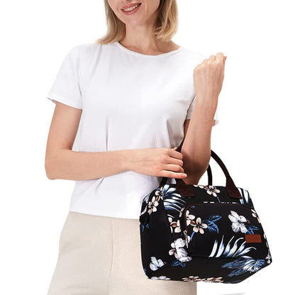 Insulated Lunch Bag Reusable Cooler Lunch Box Freezable Tote Bag for Office Work School Picnic Beach -Style 1