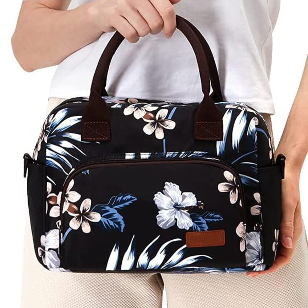 Insulated Lunch Bag Reusable Cooler Lunch Box Freezable Tote Bag for Office Work School Picnic Beach -Style 1