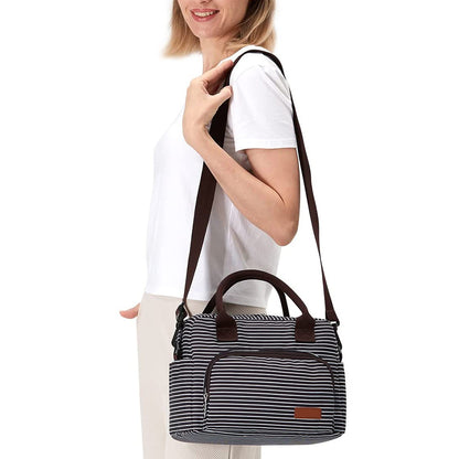 Insulated Lunch Bag Reusable Cooler Lunch Box Freezable Tote Bag for Office Work School Picnic Beach -Style 2