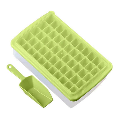 Ice Cube Tray with Lid and Storage Bin for Freezer 55 Mini Nugget Ice Tray -Green