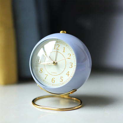 Small Table Clocks Tabletop Alarm Clock with Night Light Battery Operated Desk Clock -Blue