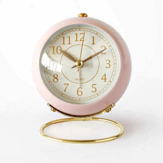 Small Table Clocks Tabletop Alarm Clock - Pink
