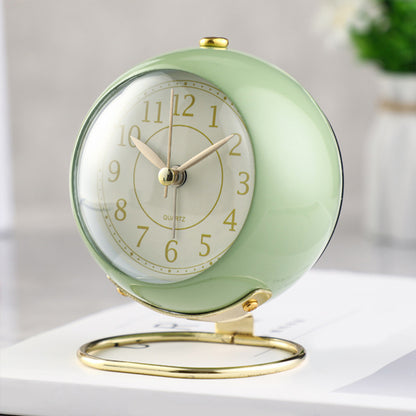 Small Table Clocks Tabletop Alarm Clock with Night Light Battery Operated Desk Clock -Green