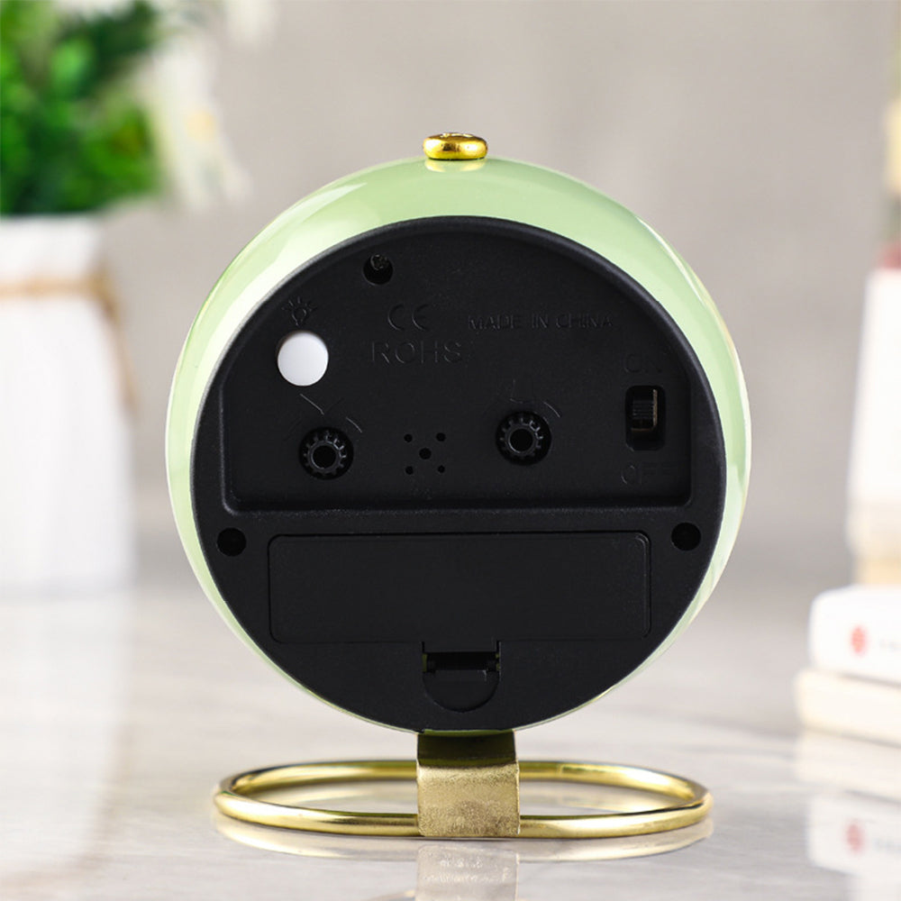 Small Table Clocks Tabletop Alarm Clock with Night Light Battery Operated Desk Clock -Green
