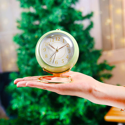 Small Table Clocks Tabletop Alarm Clock with Night Light Battery Operated Desk Clock -Green