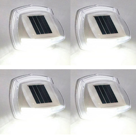 4Pcs LED Solar Powered Light with Lights Reflector 120 Degree Wide Angle for Garden Yard Garage -White light