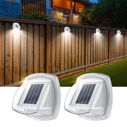 8Pcs LED Solar Powered Light with Lights Reflector 120 Degree Wide Angle for Garden Yard Garage -White light