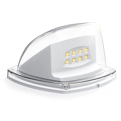 8Pcs LED Solar Powered Light with Lights Reflector 120 Degree Wide Angle for Garden Yard Garage -White light