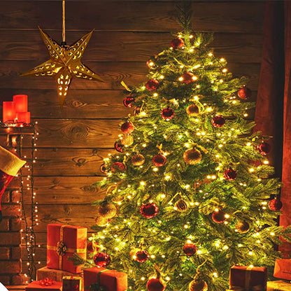 4Pcs Christmas Paper Star Lantern Lampshade 3D Paper Star Hanging Decoration for Xmas Wedding Party Home-Gold