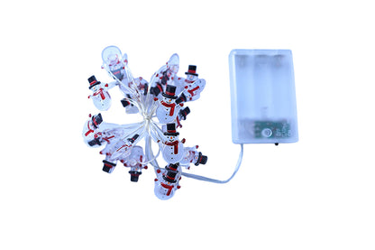 Battery Operated Cane String Lights Christmas Lights For Bedroom Party Xmas Tree Decoration-Snowman