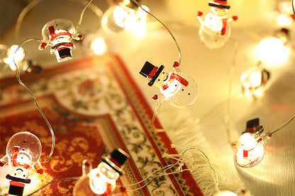 Battery Operated Cane String Lights Christmas Lights For Bedroom Party Xmas Tree Decoration-Snowman
