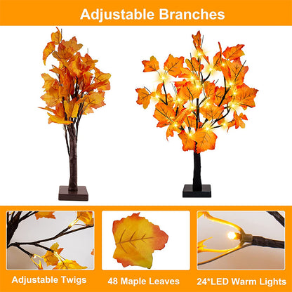 Cherry Blossom Tree Light LED Lighted Flower Desk Lamp Bonsai Tree Table Lamp-Style 2