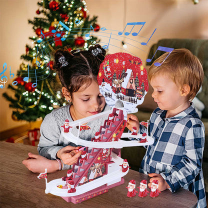 Santa Race Track Toys Set Educational Music Slides Toy for Christmas