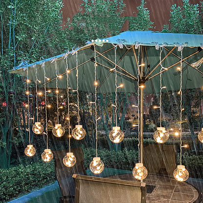 Wishing Ball Curtain Lights USB or Battery Powered LED Fairy Lights for Christmas Tree Decoration -Warm white