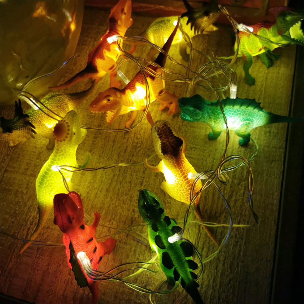 10LED Dinosaur Shape String Lights Garland Room Decor Christmas Party Supplies Battery Operated Lights