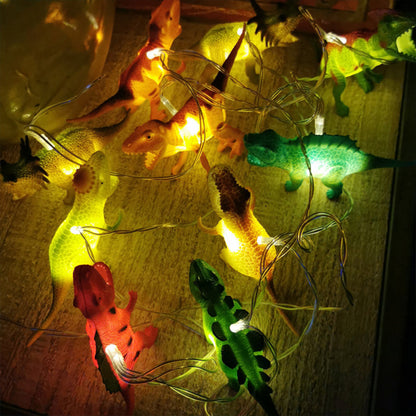 10LED Dinosaur Shape String Lights Garland Room Decor Christmas Party Supplies Battery Operated Lights