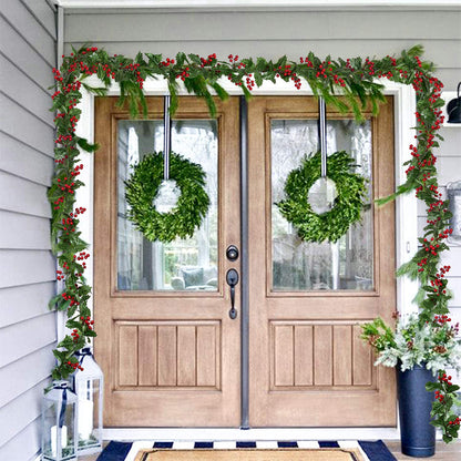 Red Berry Christmas Garland Flexible Artificial Berry Garland for Indoor Outdoor Fireplace Decoration-Style 1
