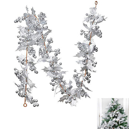 Red Berry Christmas Garland Flexible Artificial Berry Garland for Indoor Outdoor Fireplace Decoration-Style 4