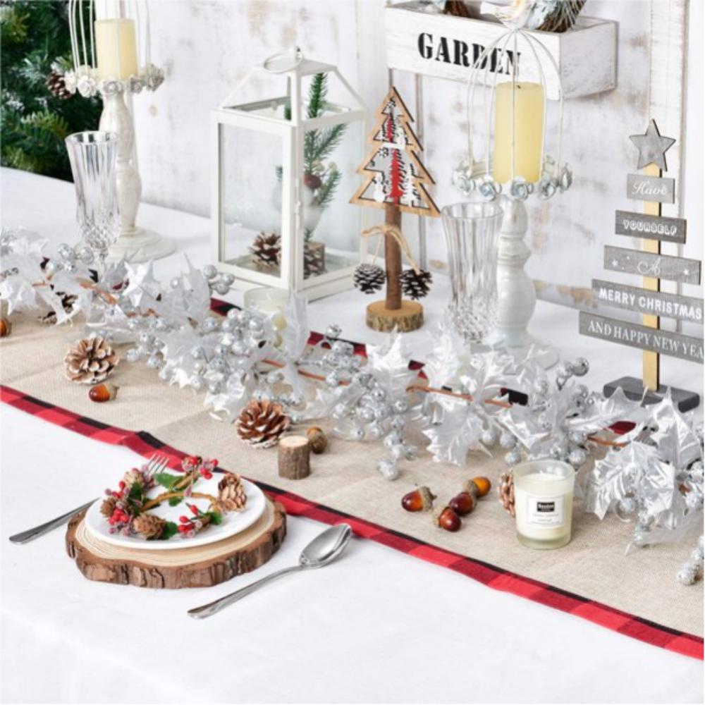 Red Berry Christmas Garland Flexible Artificial Berry Garland for Indoor Outdoor Fireplace Decoration-Style 4