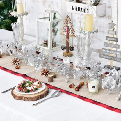 Red Berry Christmas Garland Flexible Artificial Berry Garland for Indoor Outdoor Fireplace Decoration-Style 4