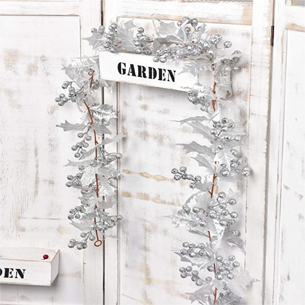 Red Berry Christmas Garland Flexible Artificial Berry Garland for Indoor Outdoor Fireplace Decoration-Style 4