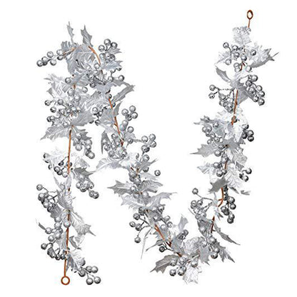 Red Berry Christmas Garland Flexible Artificial Berry Garland for Indoor Outdoor Fireplace Decoration-Style 4