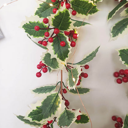 Red Berry Christmas Garland Flexible Artificial Berry Garland for Indoor Outdoor Fireplace Decoration-Style 2