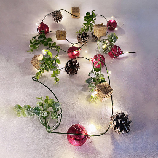 Christmas String Lights 3M 20LEDs Pine Conifer Hanging Lights for Xmas Tree Indoor Home Decor -Style 1