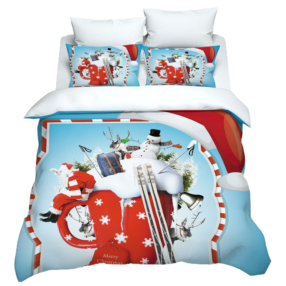 Christmas Bedding 3pcs Set for Double Bed-Style 2